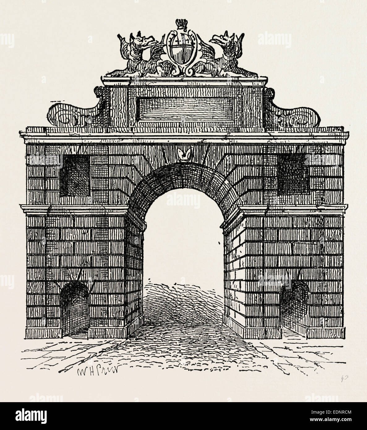BISHOPSGATE. London, UK, 19. Jahrhundert Gravur Stockfoto