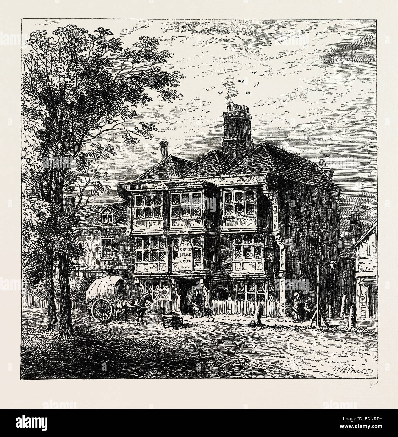 DIE ALTE KÖNIGIN KOPF TAVERNE. London, UK, 19. Jahrhundert Stockfoto