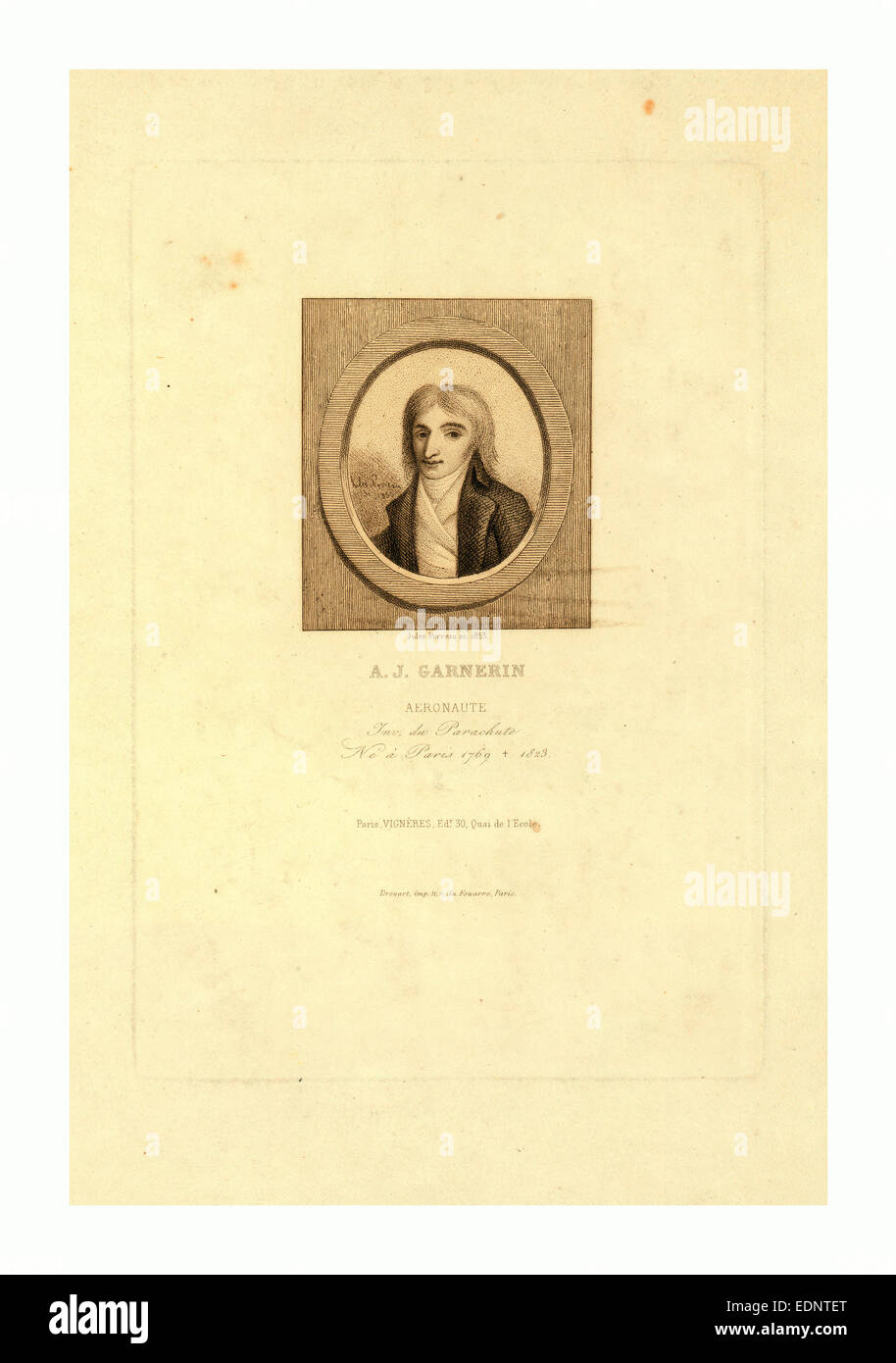 A.j. Garnerins, Luftschiffer von Jules Porreau, 1853 Stockfoto