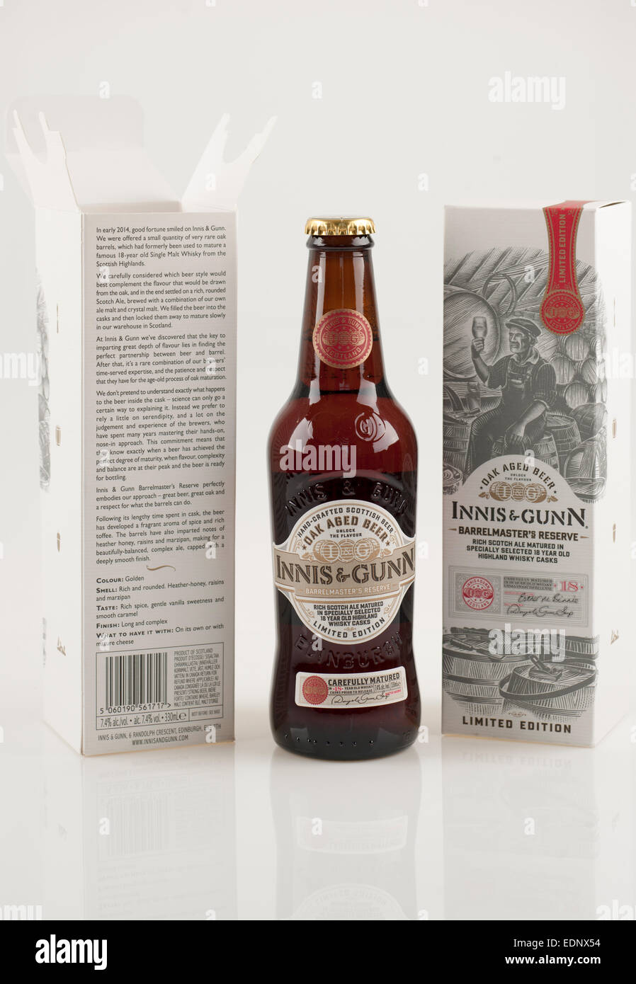 Innis und Gunn Barrelmasters Reserve Scotch Ale limitierte Flasche Stockfoto