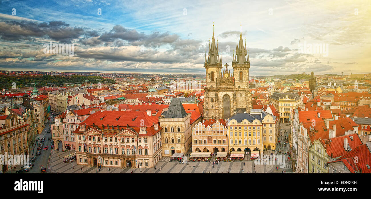 Blick auf die alte Marktstadt Prag, Tschechische Republik. Stockfoto
