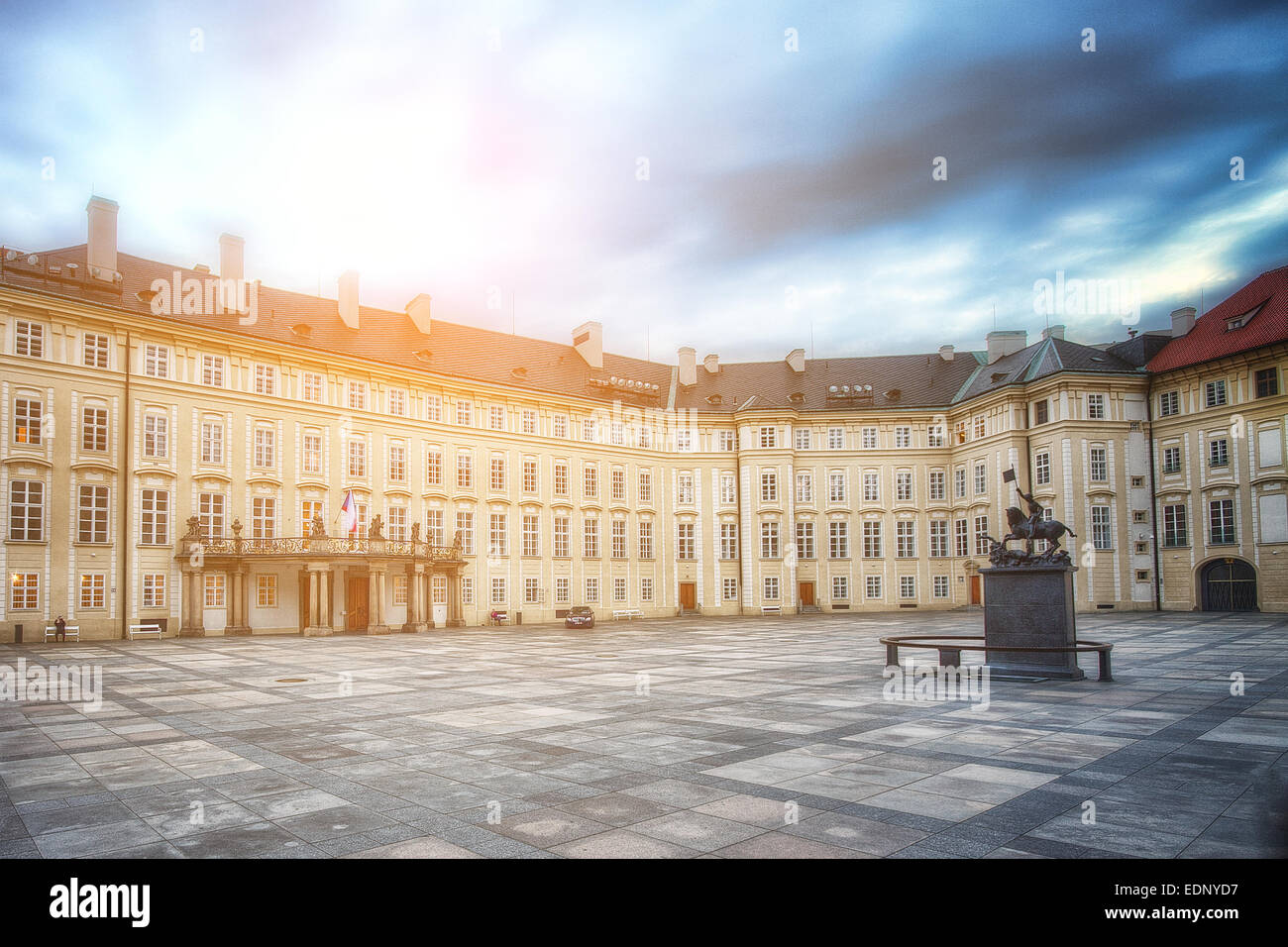 Neuer Hof des königlichen Palastes in Prag, Tschechien. Stockfoto