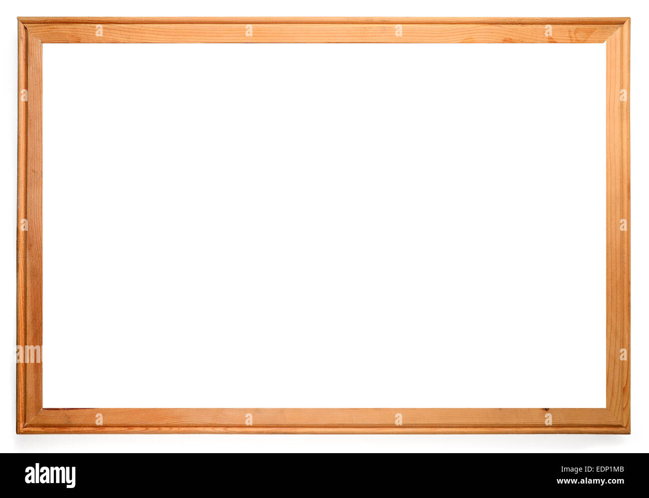 Holzrahmen, isoliert auf weiss Stockfoto