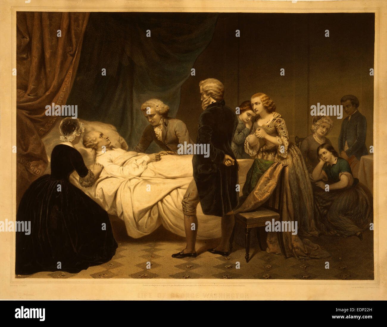 Leben von George Washington der Christ Tod / / gemalt von Stearns; Lith von Régnier, imp. Lemercier, Paris. Stockfoto