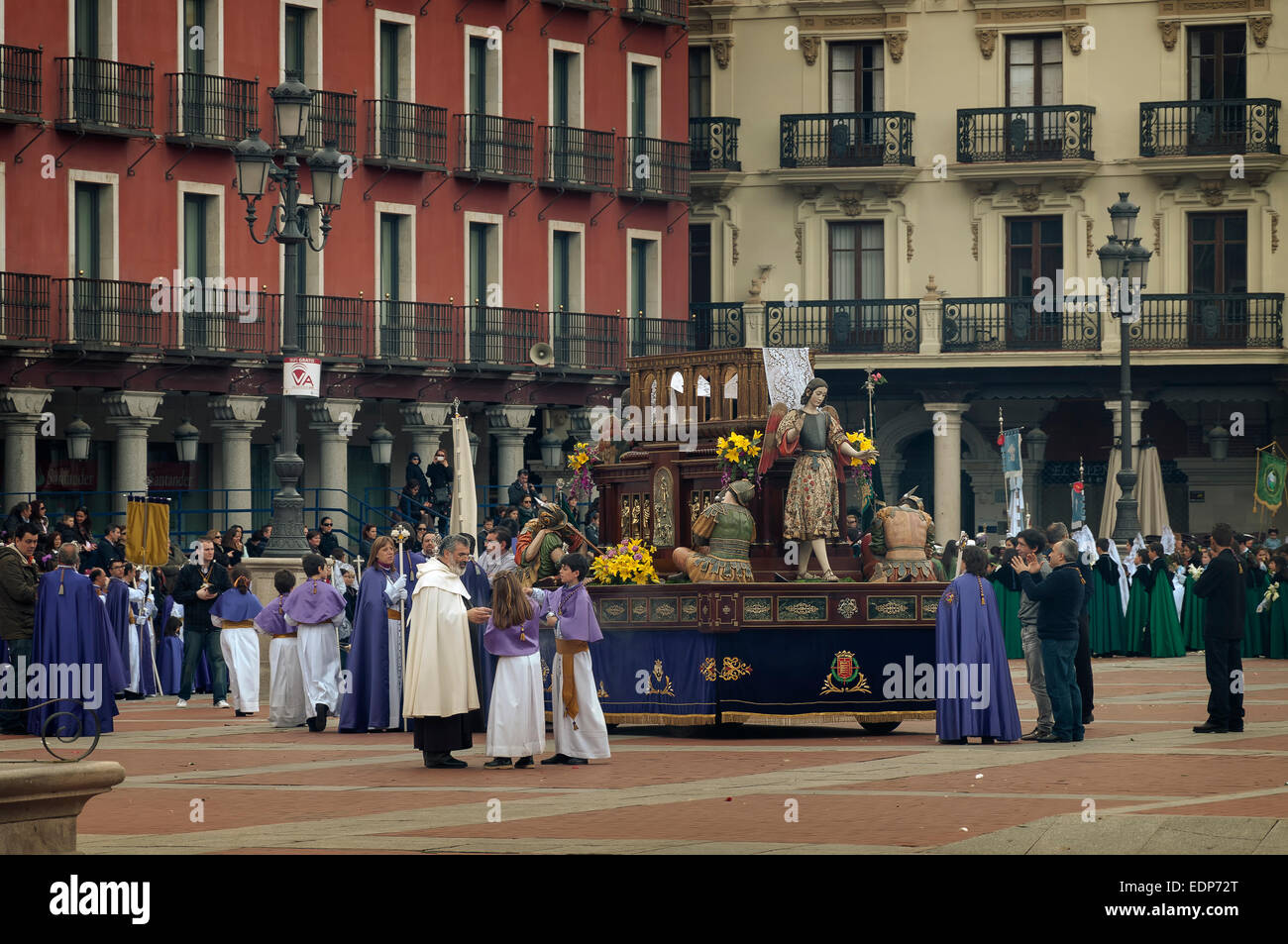 Ostern auf der Plaza Mayor von Valladolid außerhalb Rathaus, Kastilien und Leon, Spanien Stockfoto