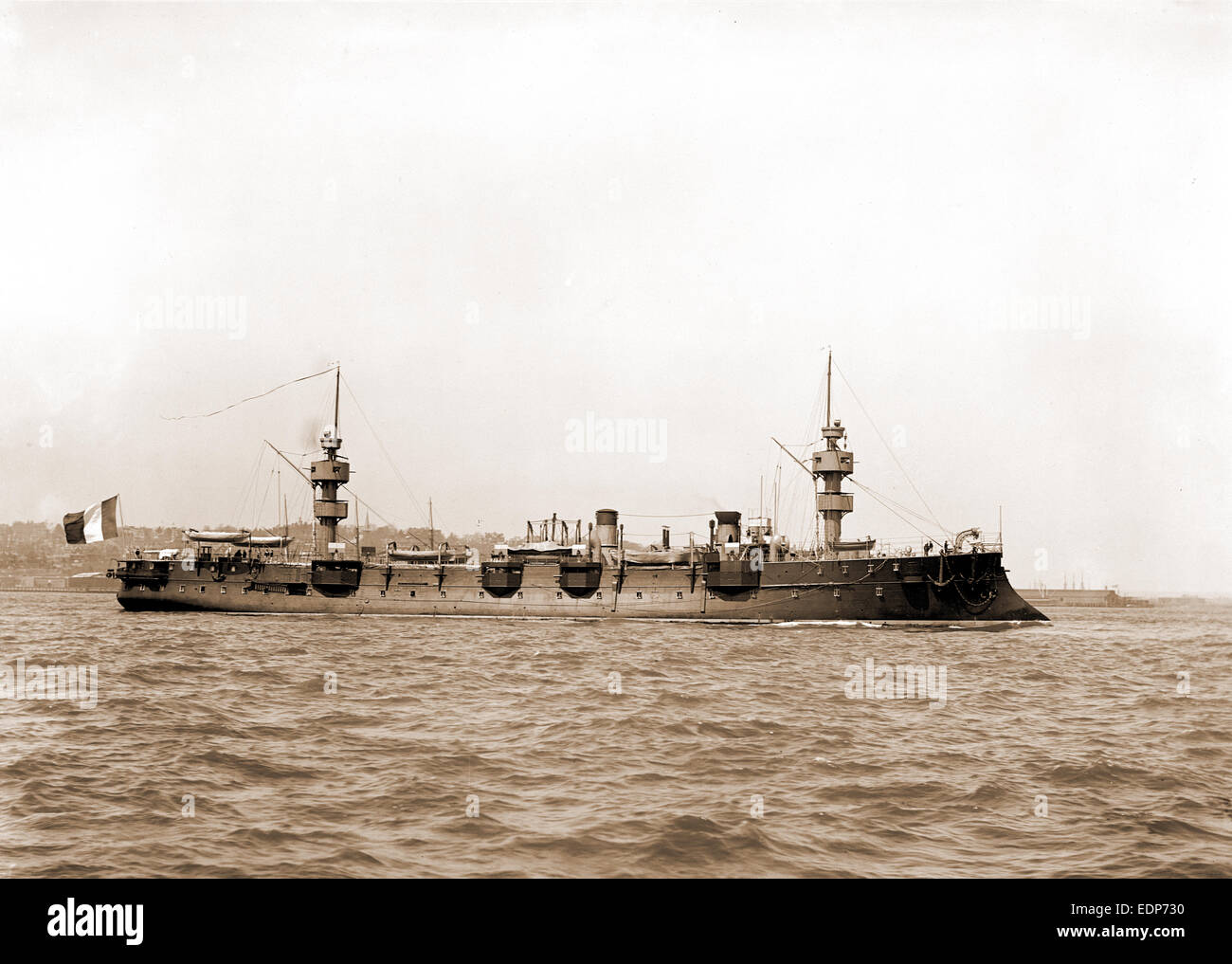 Französischer Kreuzer Jean Bart, Jean Bart (Kreuzer), Kreuzer (Kriegsschiffe), Französisch, 1890 Stockfoto