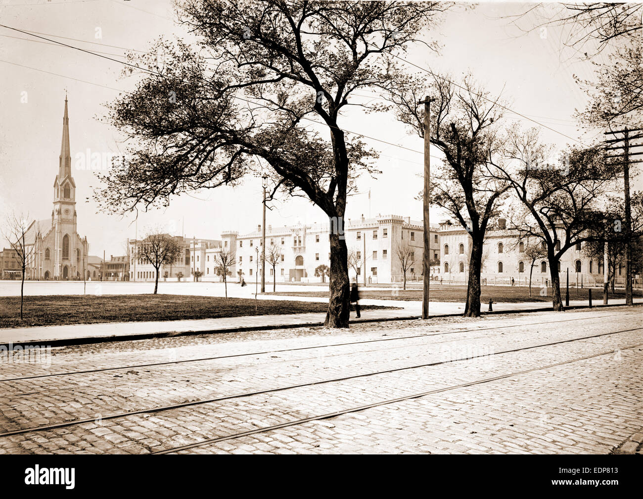 Die Zitadelle, Marion Square, Charleston, S.C, militärische Ausbildung, Bildungsstätten, Plazas, USA, South Carolina Stockfoto