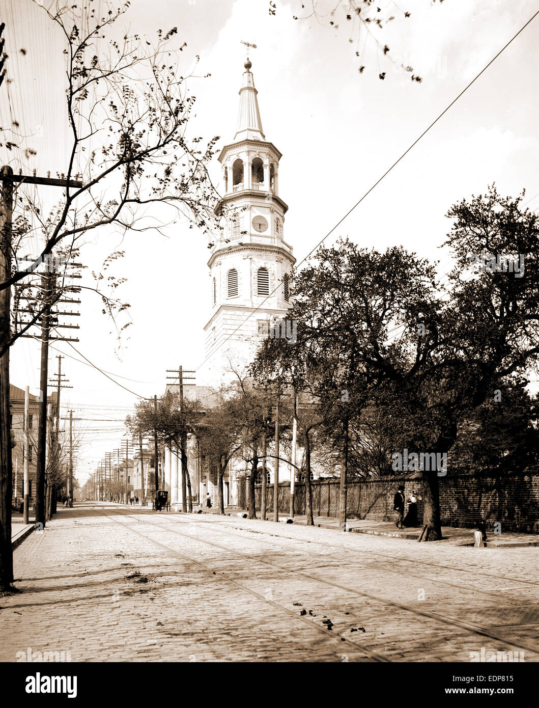 St. Michael Kirche, Charleston, S.C, anglikanische Kirchen, Straßen, USA, South Carolina, Charleston, 1900 Stockfoto