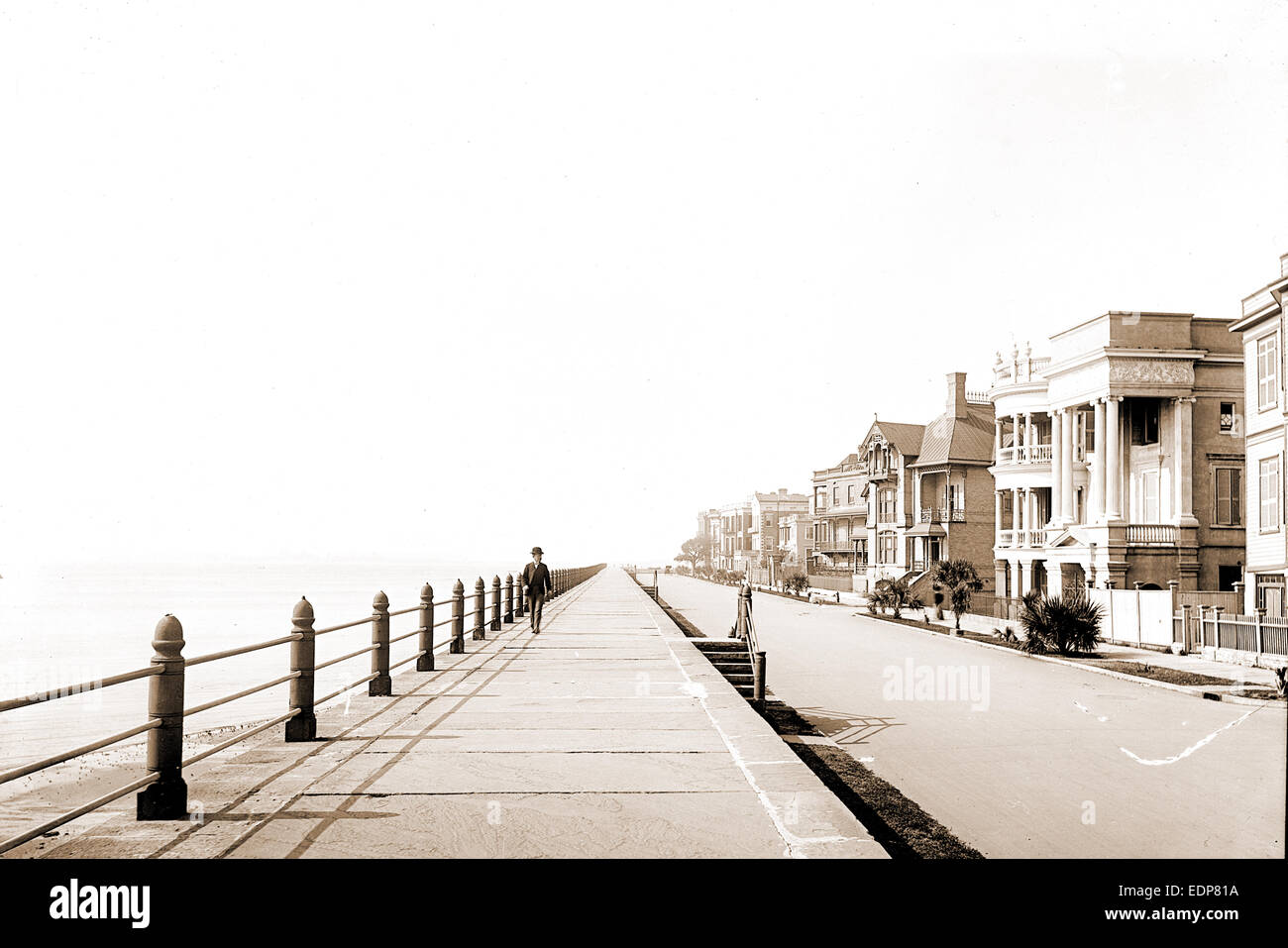 Ost-Batterie, Charleston, S.C, Straßen, Uferpromenaden, USA, South Carolina, Charleston, 1900 Stockfoto