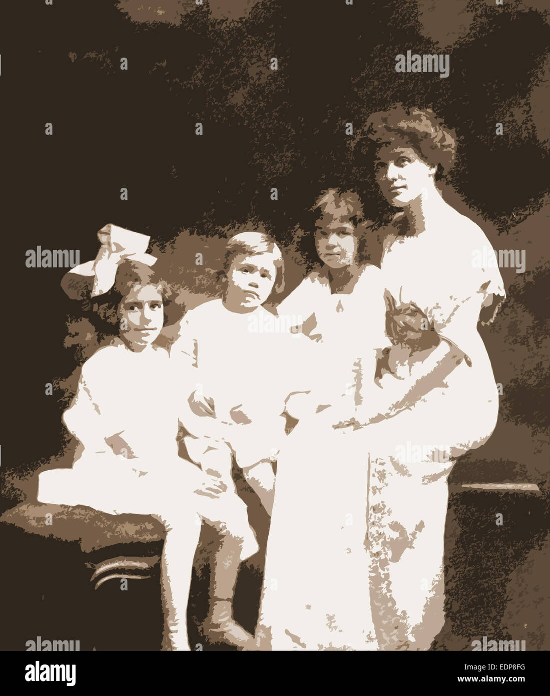 W.h. Jackson-Familie, Jackson, William Henry, 1843 – 1942, Familie, Mütter & Kinder, 1900 Stockfoto