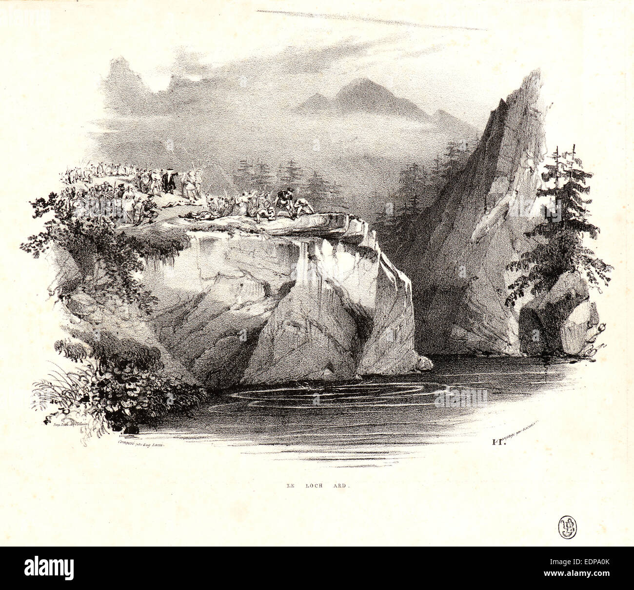 Eugène Louis Lami (Französisch, 1800-1890). Le Loch Ard, 1821. Lithographie Stockfoto