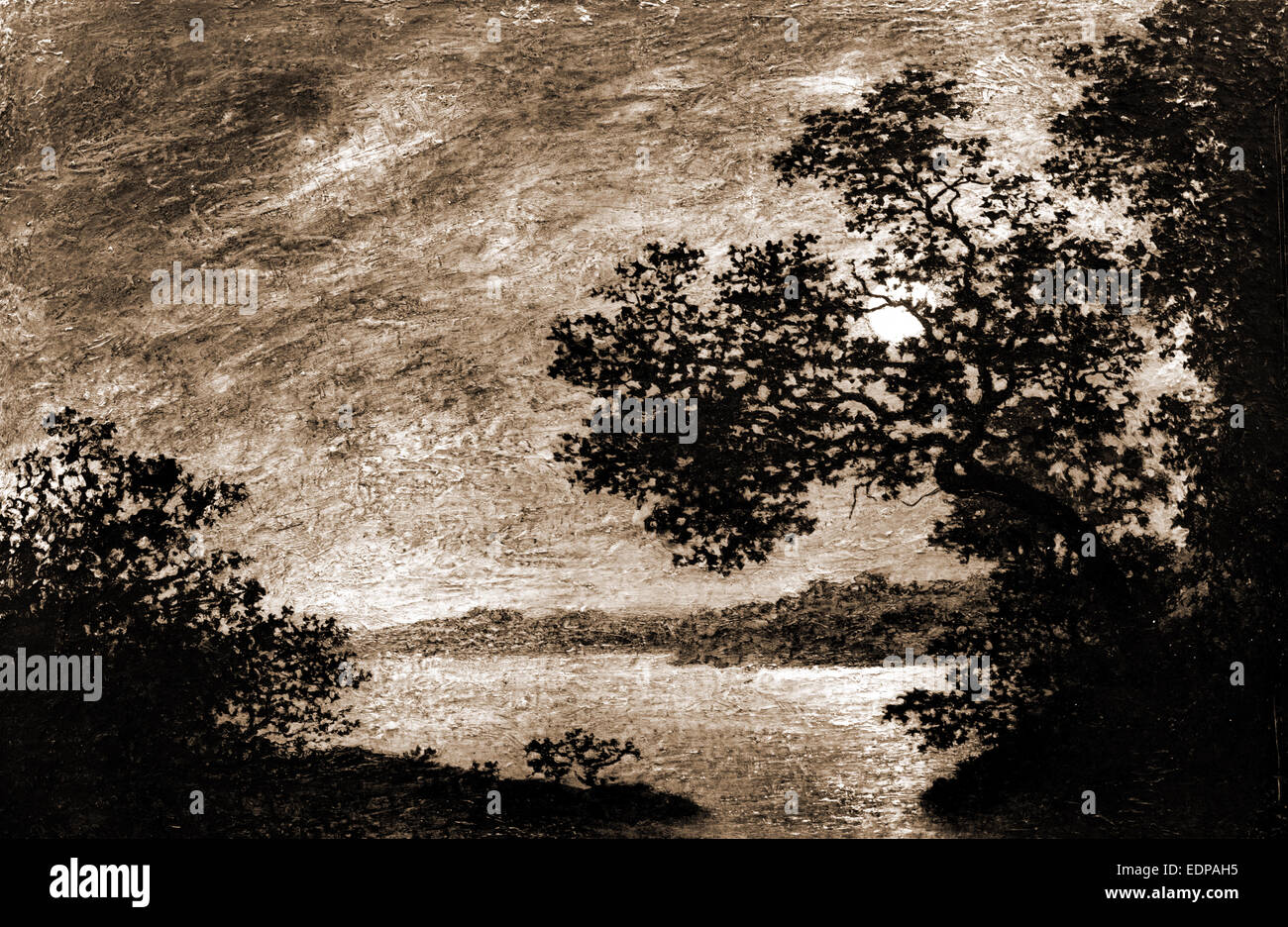 Ralph Albert Blakelock, Landschaft, 1847-1919, Uferpromenaden, 1900 Stockfoto
