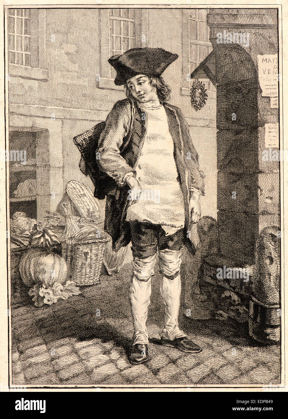 Jean-Baptiste Tilliard (Französisch, 1740-1813) nach Augustin de Saint-Aubin (Französisch, 1736-1807). Schuh schwarz, 1768 Stockfoto