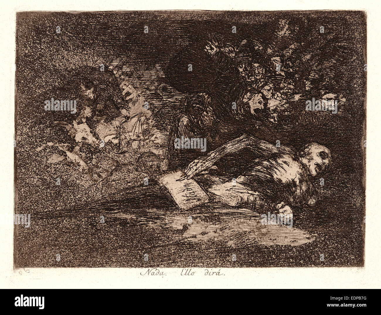 Francisco de Goya (Spanisch, 1746-1828). Nichts. Das Ereignis erfahren (Nada. [Ello Dirá]), gedruckt 1810-1815, 1863 Stockfoto