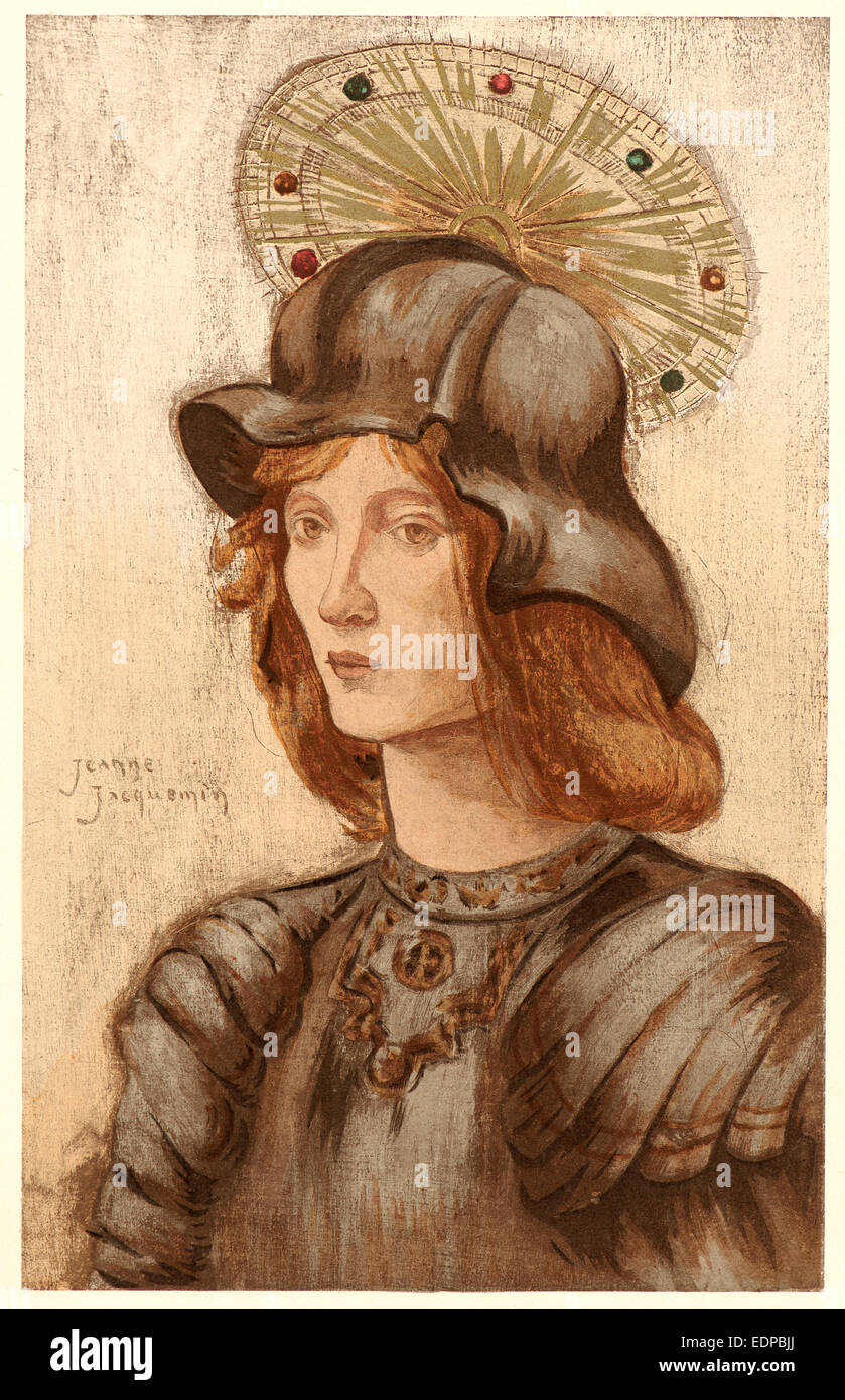 Jeanne Jacquemin (Französisch, aktive 1845-1868). Saint Georges, ca. 1898. Lichtdruck nach einem Aquarell auf Papier Vélin. Blatt Stockfoto