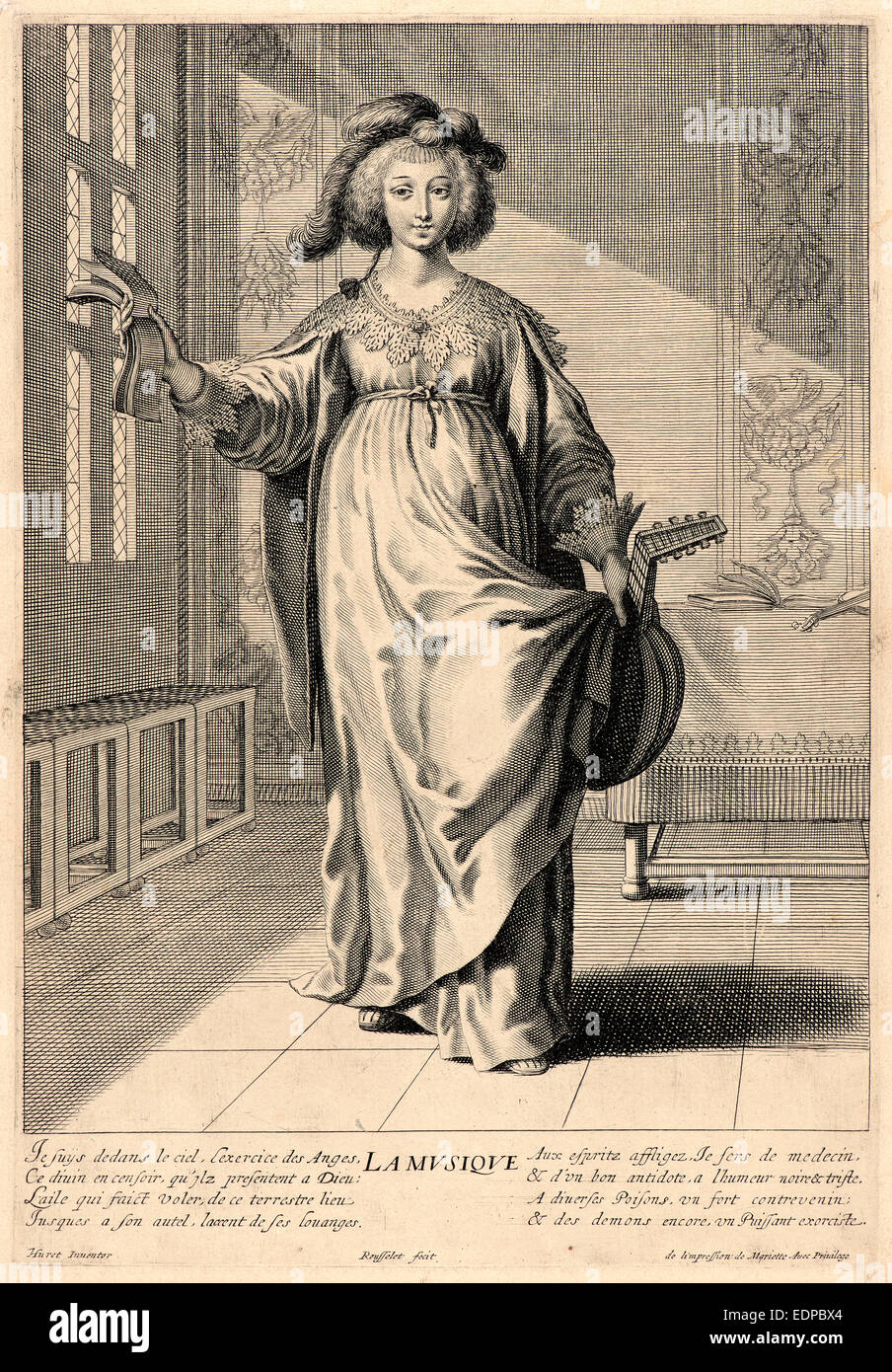 Gilles Rousselet (Französisch, 1610-1686) nach Grégoire Huret (Französisch, 1606-1670). Musik, 17. Jahrhundert Stockfoto