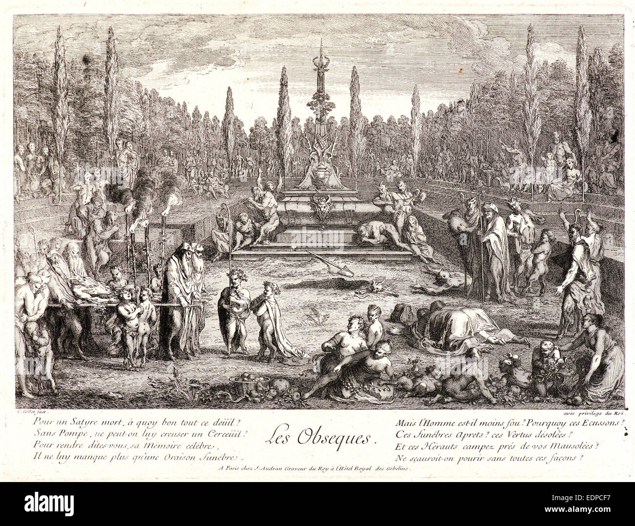 Claude Gillot (Französisch, 1673-1722) und Jean Audran (Französisch, 1667-1756). Geburt (La Naissance), ca. 1718-1722 Stockfoto