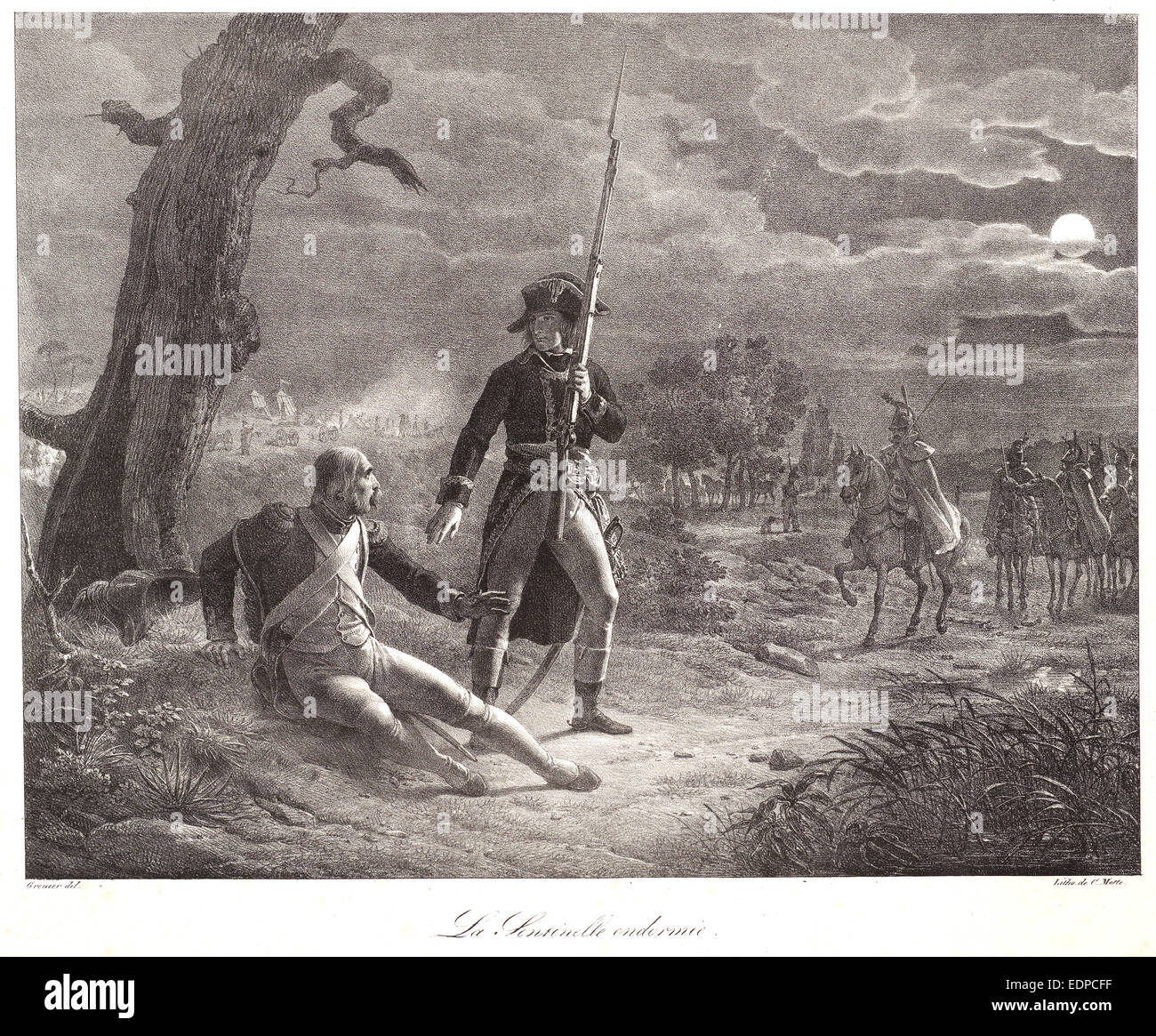 Francisque Martin Franc¸ois Grenier de Saint-Martin (Französisch, 1793-1867). Die schlafen Wache (La Sentinelle Endormi´) Stockfoto