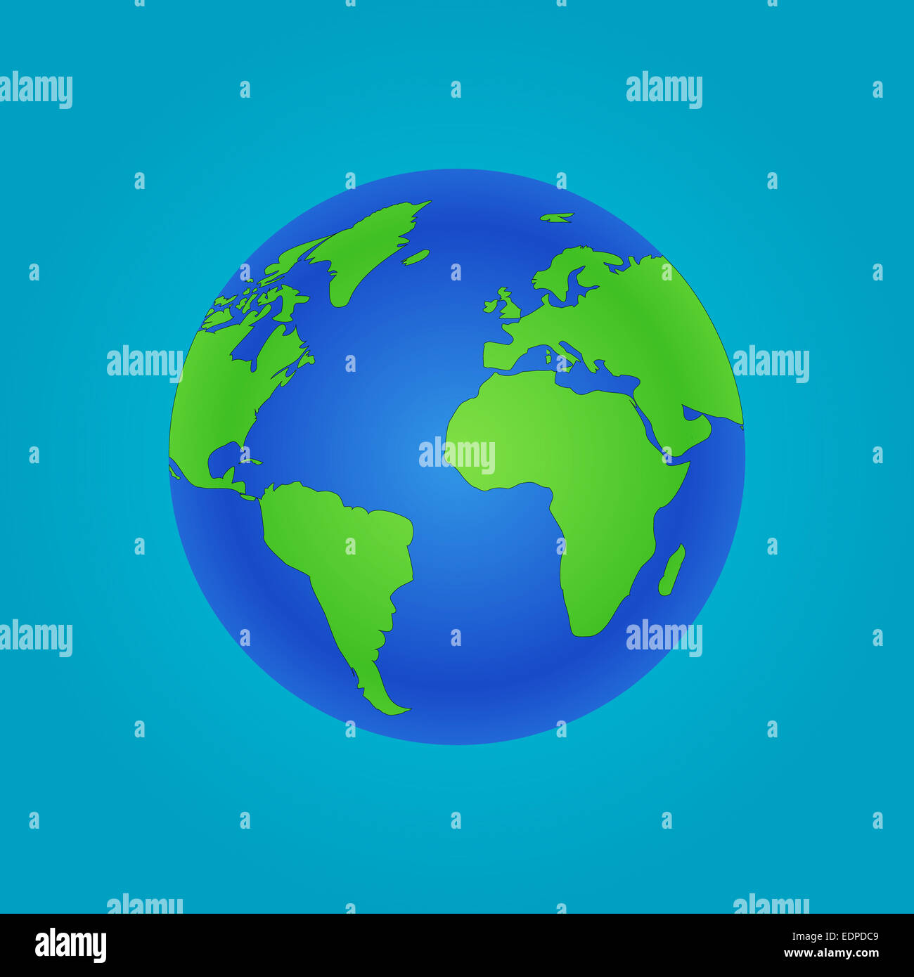 Isolierte "Weltkugel"-Symbol und grüne Karte Stockfoto