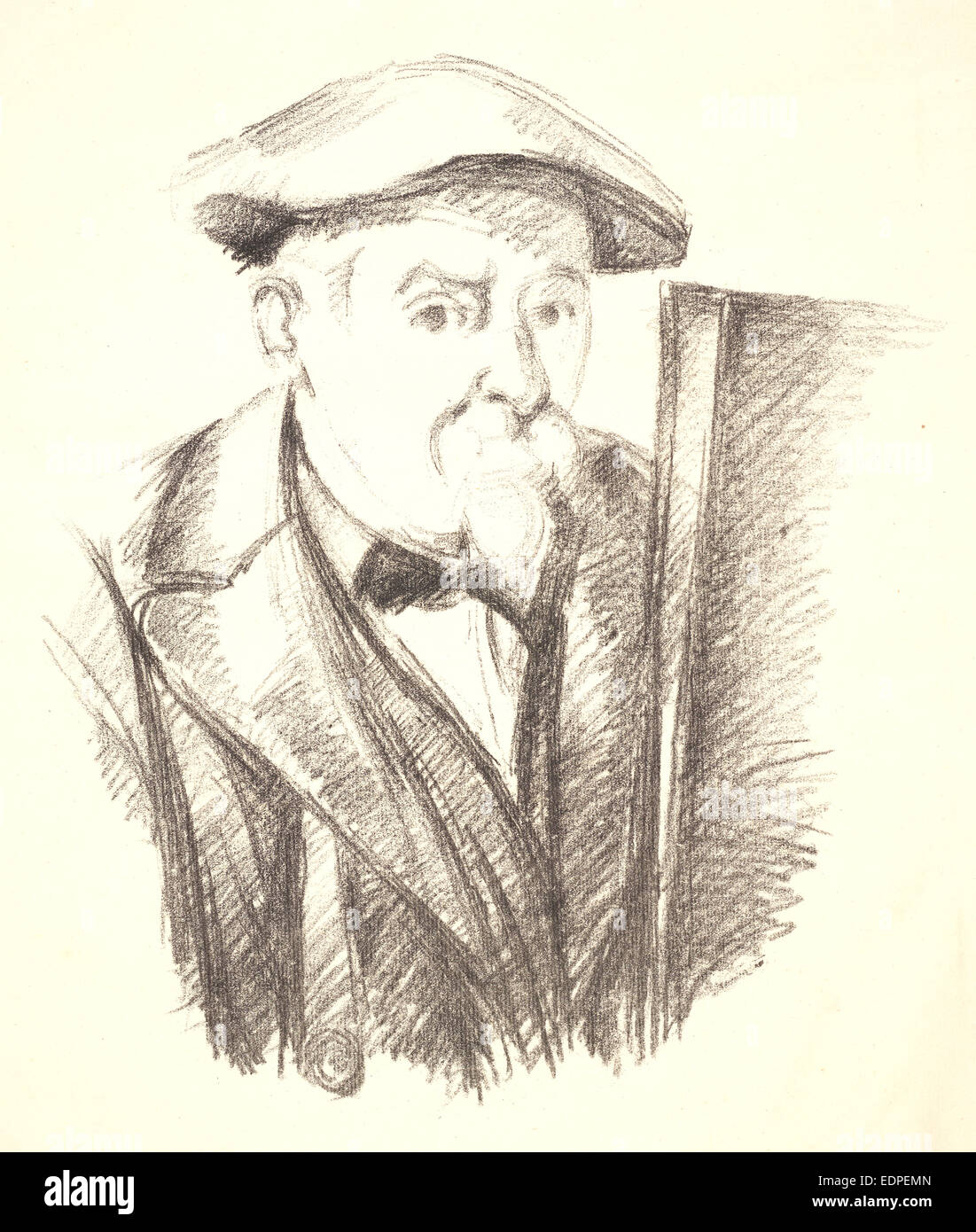 Paul Cézanne (French, 1839-1906). Selbstporträt des Künstlers, ca. 1896-1897. Lithographie Stockfoto