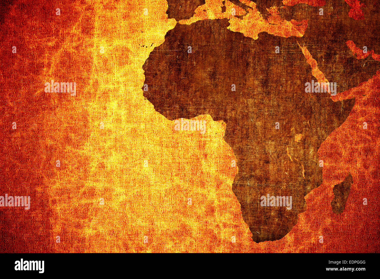 Grunge Vintage zerkratzt Afrika als Kartenhintergrund. Stockfoto
