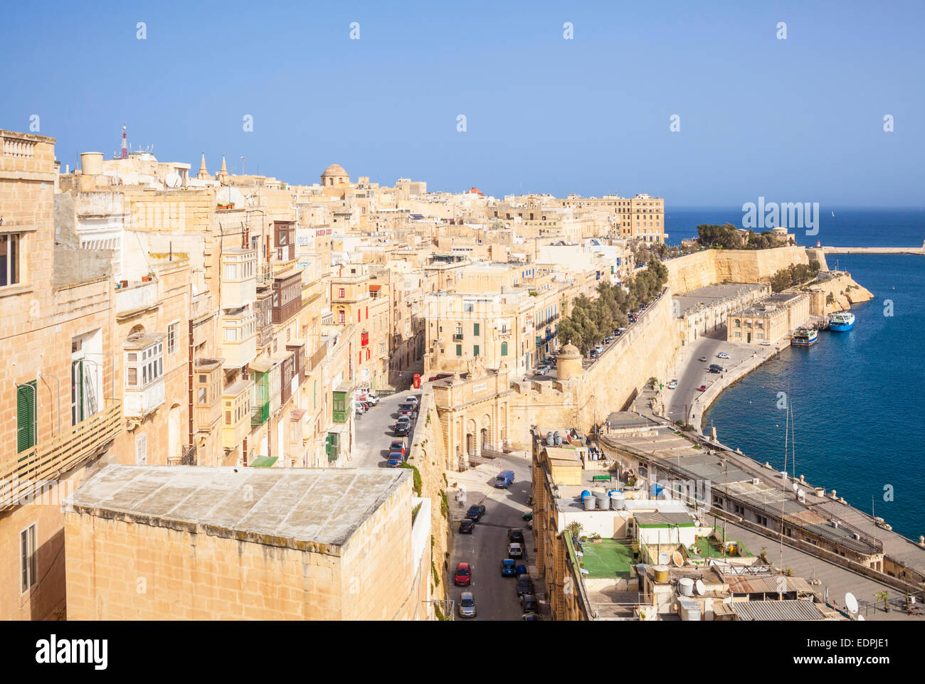 Altstadt von Valletta und Grand Harbour Valletta Malta EU Europa Stockfoto