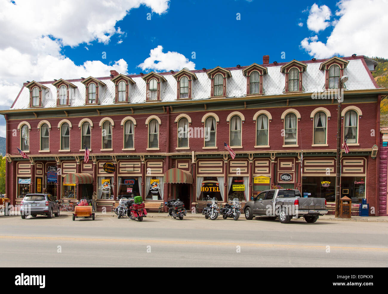 Historischen alten Stadt von Silverton in San Juan Mountains von Colorado Stockfoto