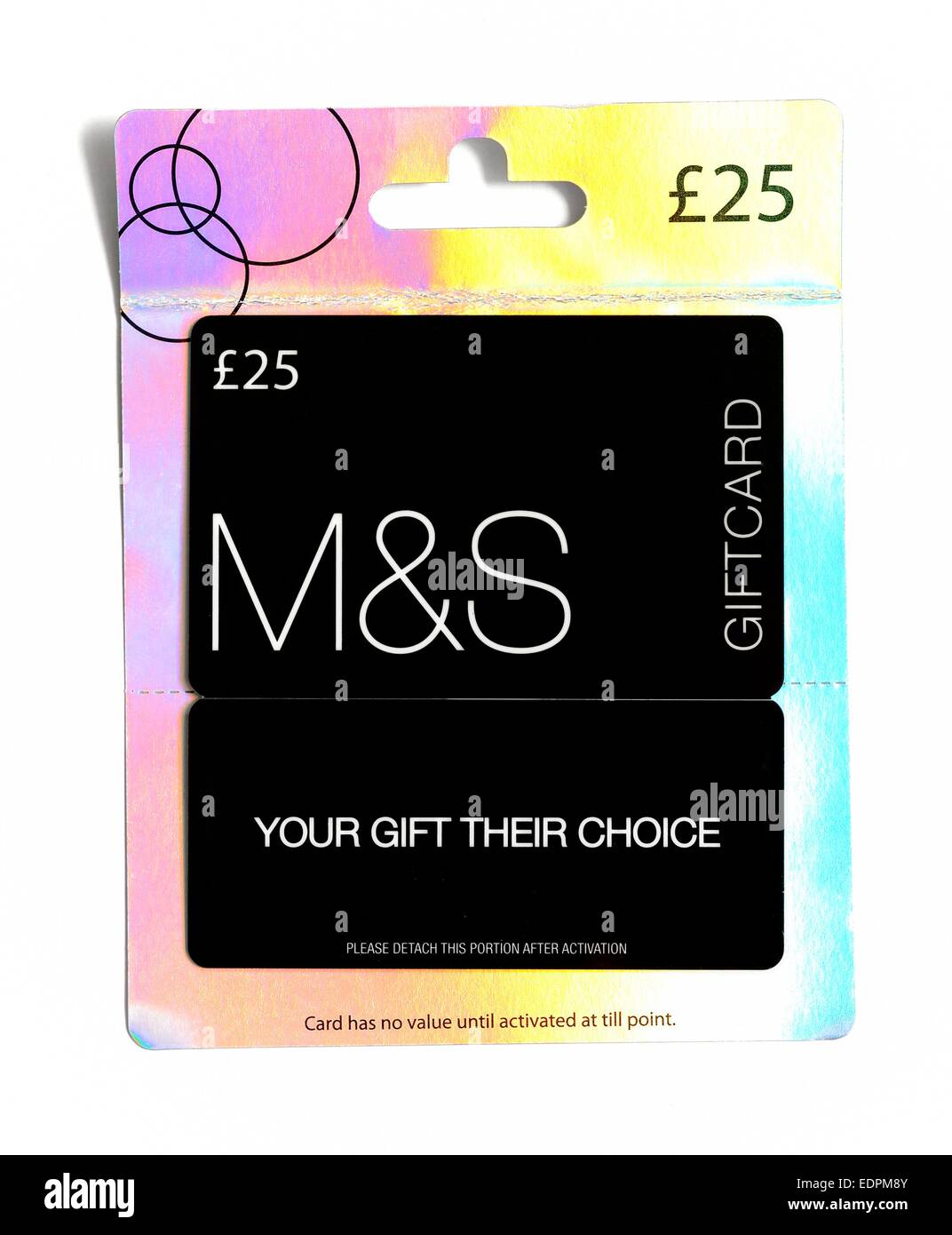 M und S £25 Giftcard Stockfoto