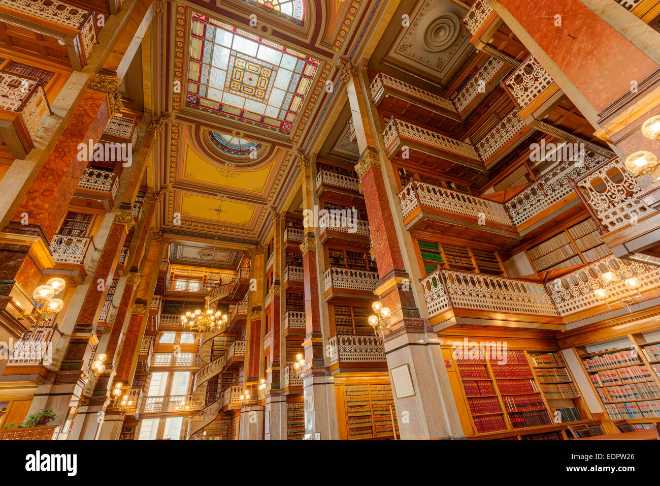 Gesetz Bibliothek Des Moines Iowa State Capitol Stockfoto