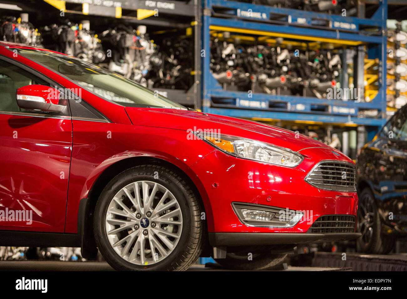 Wayne, Michigan - der Ford Focus im Ford Michigan Montagewerk. Stockfoto