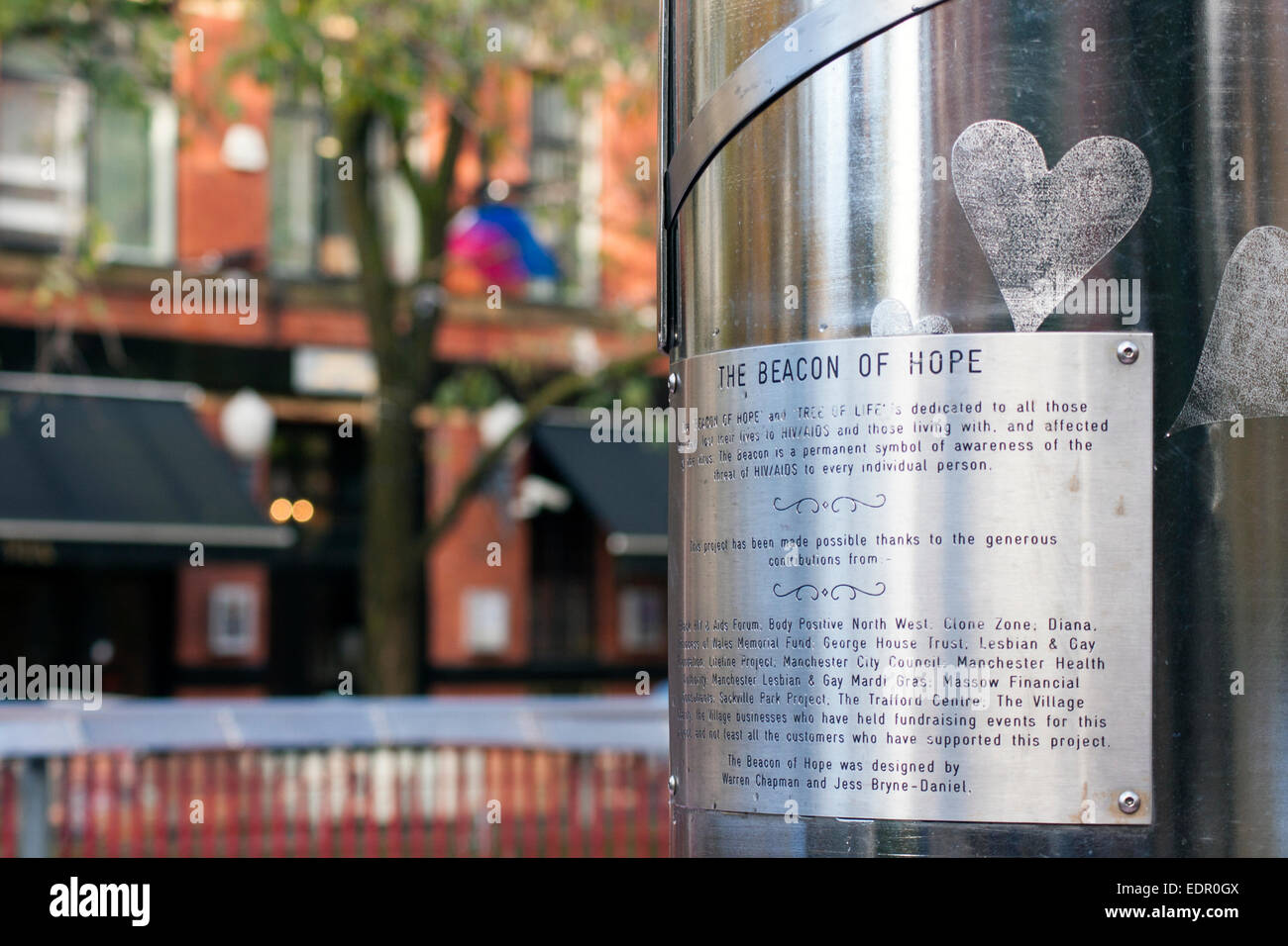 Das Leuchtfeuer der Hoffnung Canal Street Manchester Stockfoto