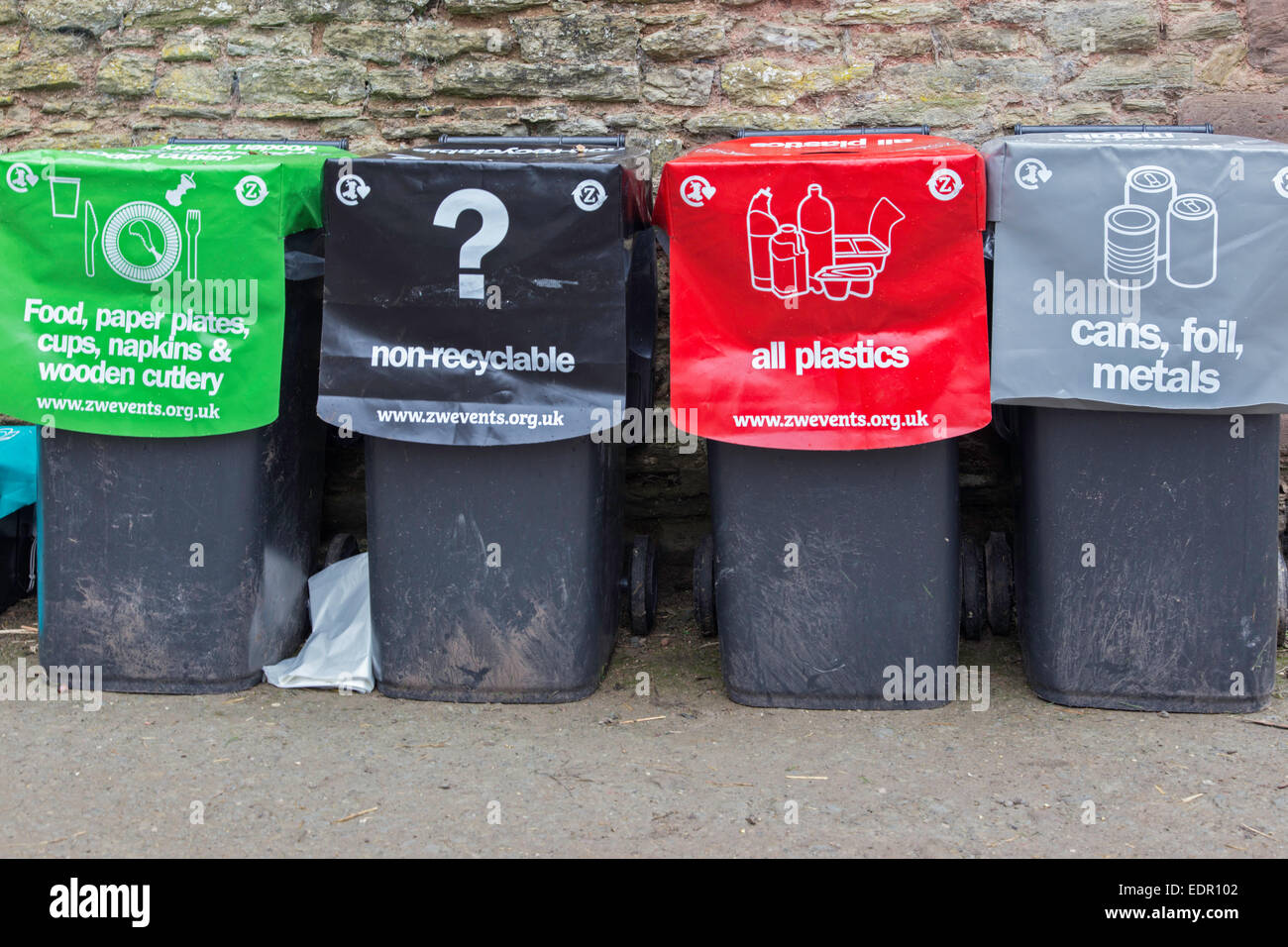Recycling-Behälter, England, UK Stockfoto