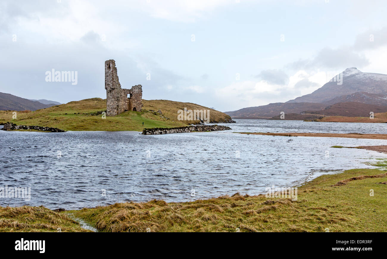 Ardvreck Castle Sutherland Schottland, Vereinigtes Königreich Stockfoto