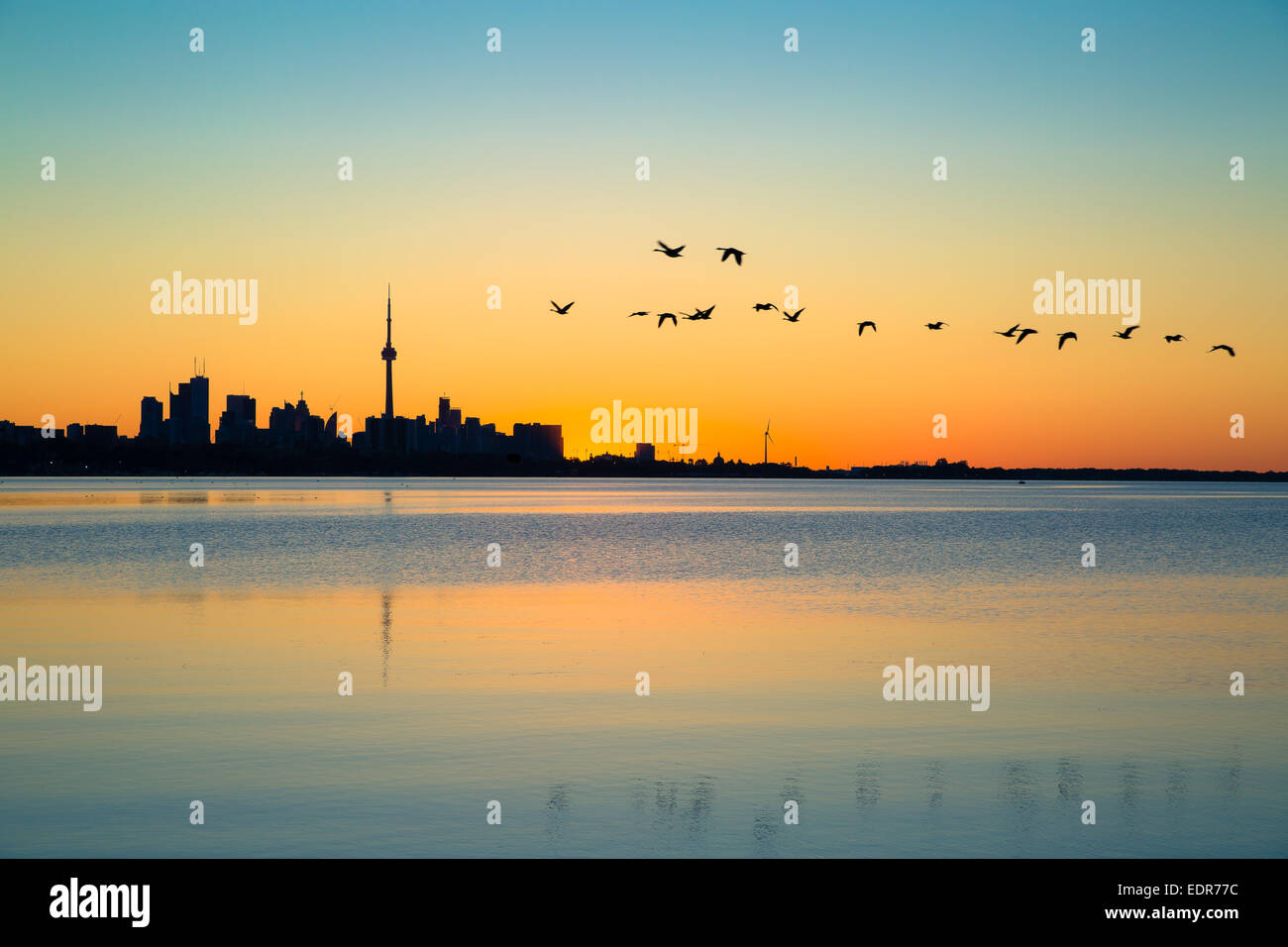 Toronto Skyline bei Sonnenaufgang Stockfoto