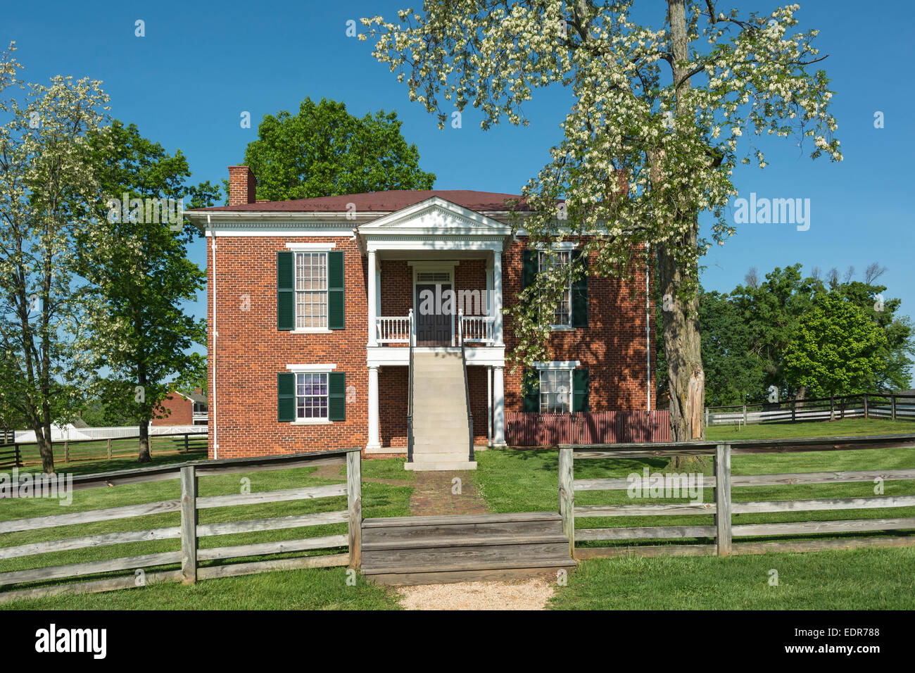 Virginia, Appomattox Court House National Historical Park, Appomattox County Courthouse, original erbaut 1846 Stockfoto