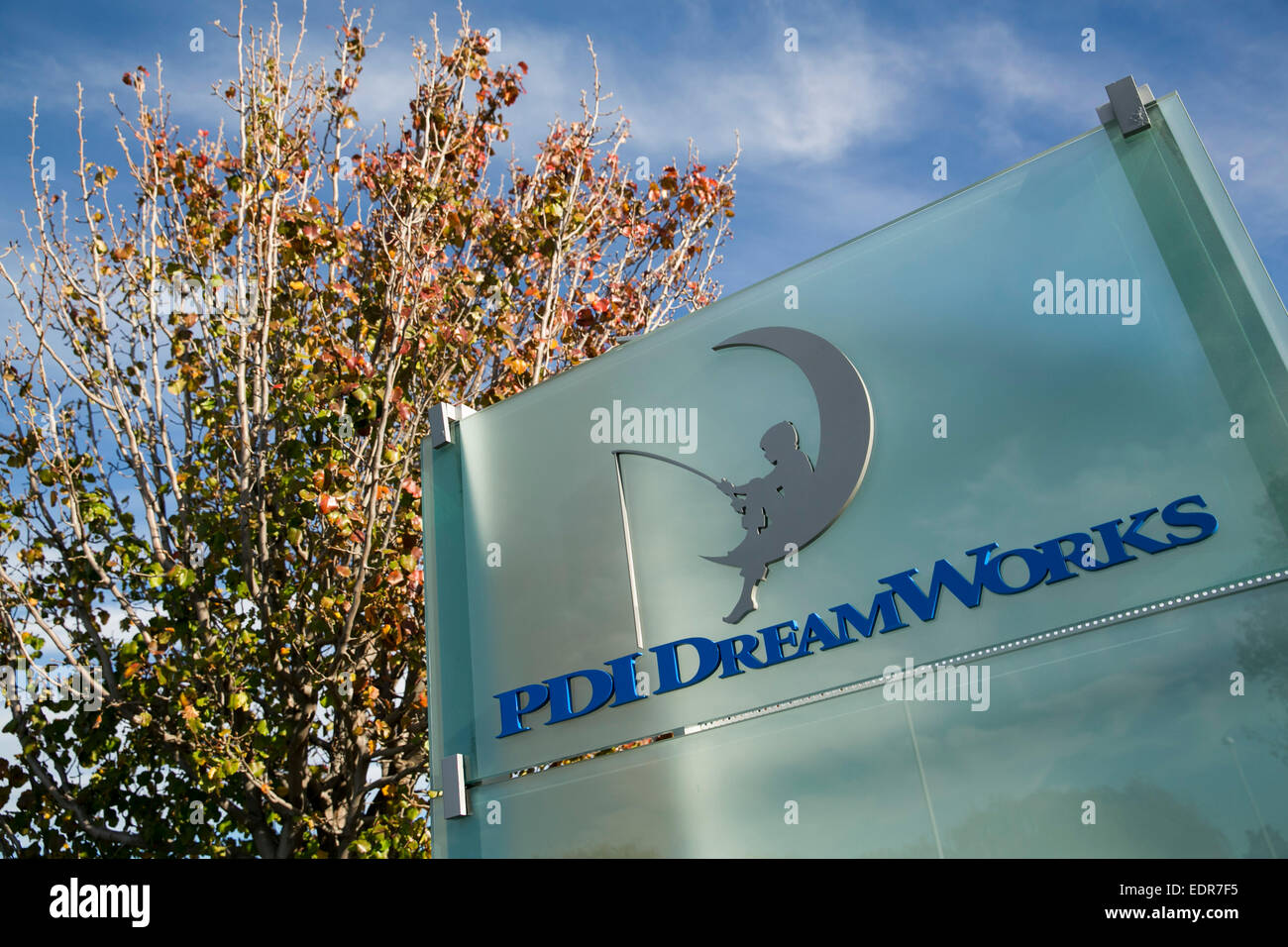 Das Hauptquartier der PDI/Dreamworks, Teil von Dreamworks Animation SKG in Redwood City, Kalifornien. Stockfoto