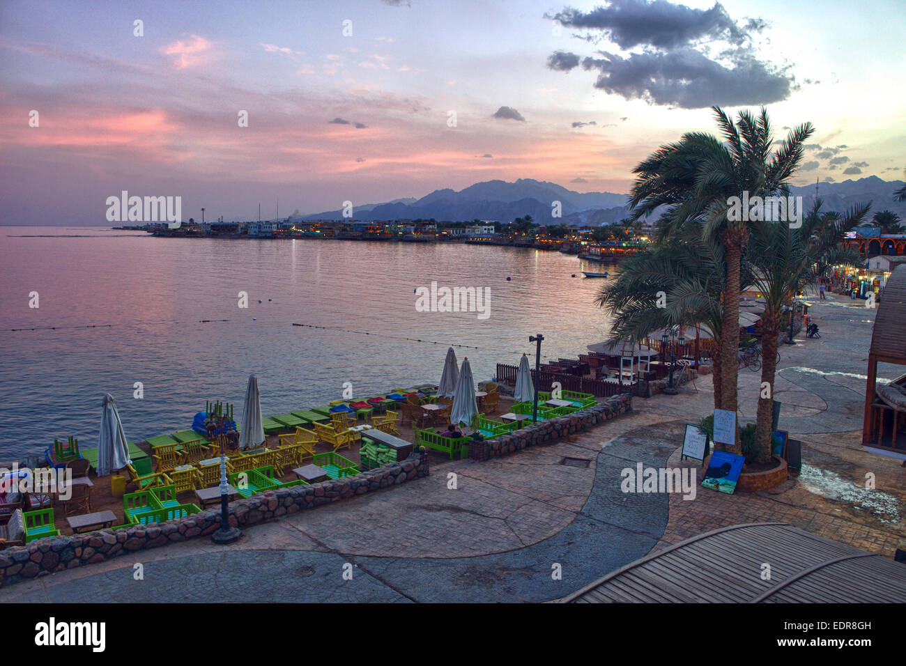 Einmal eine Oase am Roten Meer, das ist Dahab, feine Tauch-Destination. Stockfoto