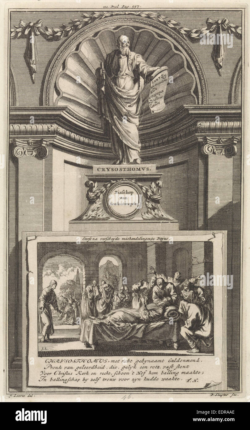 St. Johannes Chrysostomus, Kirchenvater, Jan Luyken, Zacharias Chatelain (II) Stockfoto