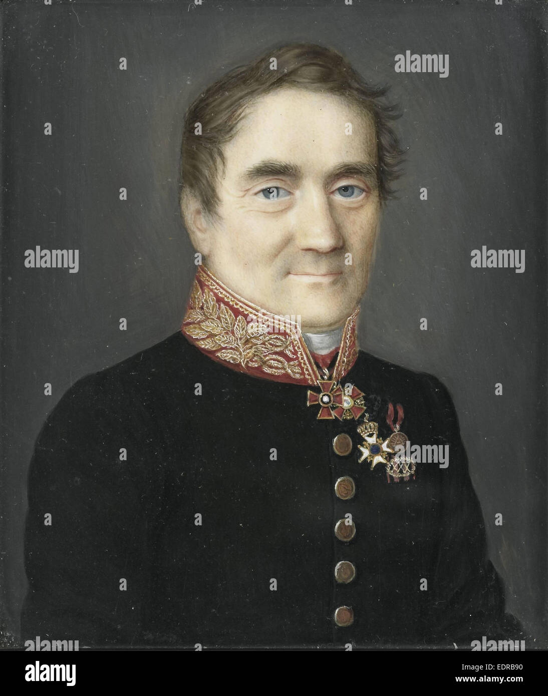 J C de Brunett. Generalkonsul der Russischen Föderation in Amsterdam, anonym, c. 1850 Stockfoto