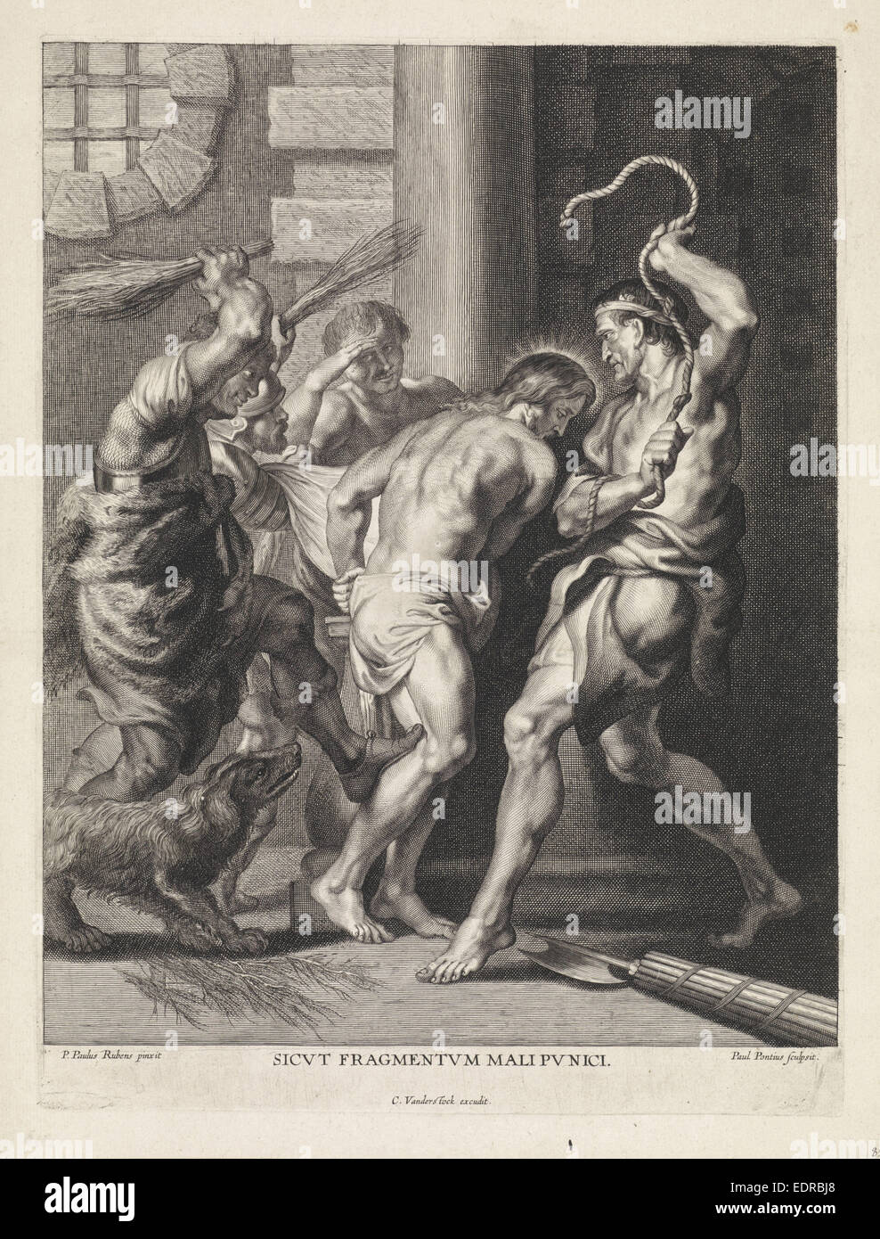 Geißelung Christi, Paulus Pontius, Carolus van der Lager, 1616-1657 Stockfoto