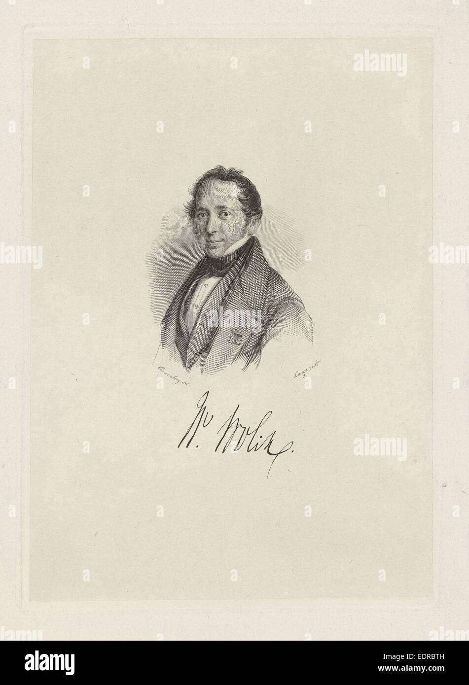 Porträt von Willem Vrolik, Johannes Philippus Lange, 1840-1847 Stockfoto