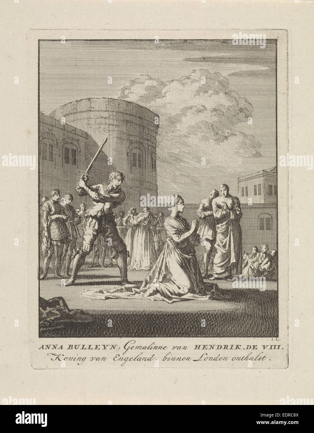 Enthauptung von Anne Boleyn 1536, Jan Luyken, 1699 Stockfoto