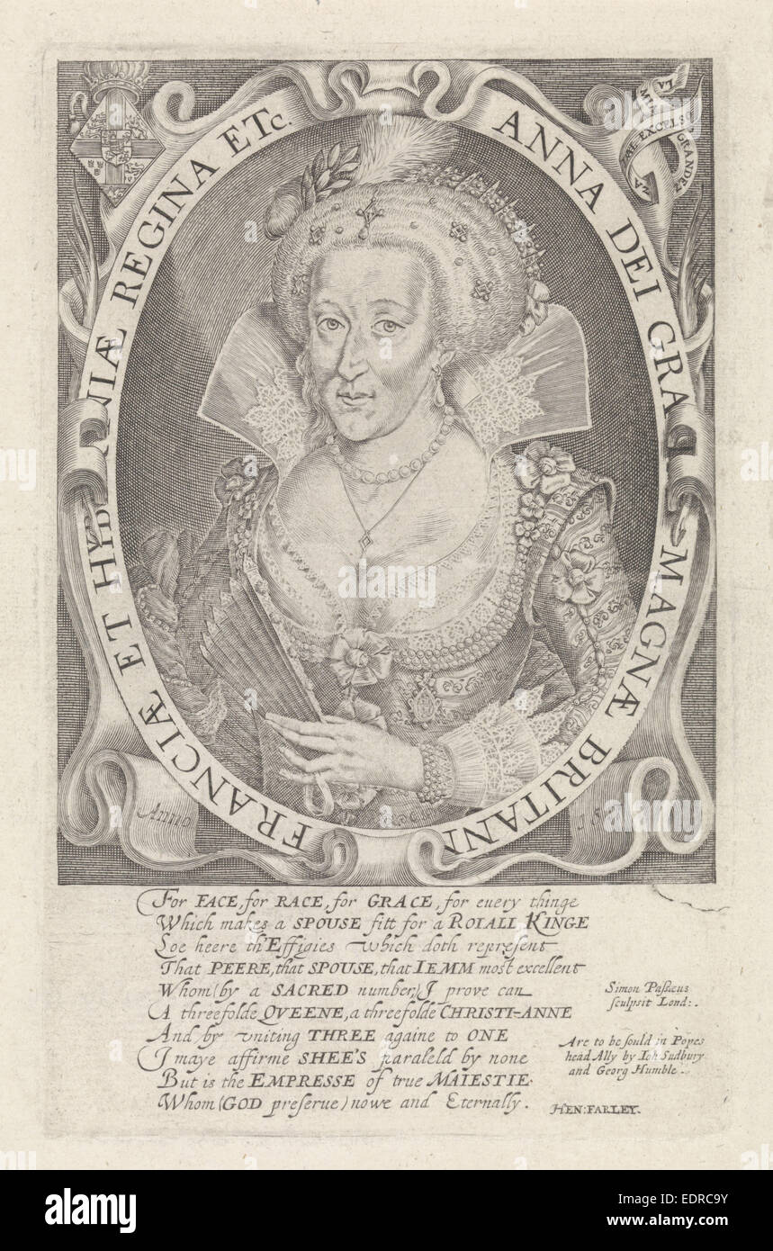 Büstenporträt von Anne von Dänemark, Königin von England Stockfoto