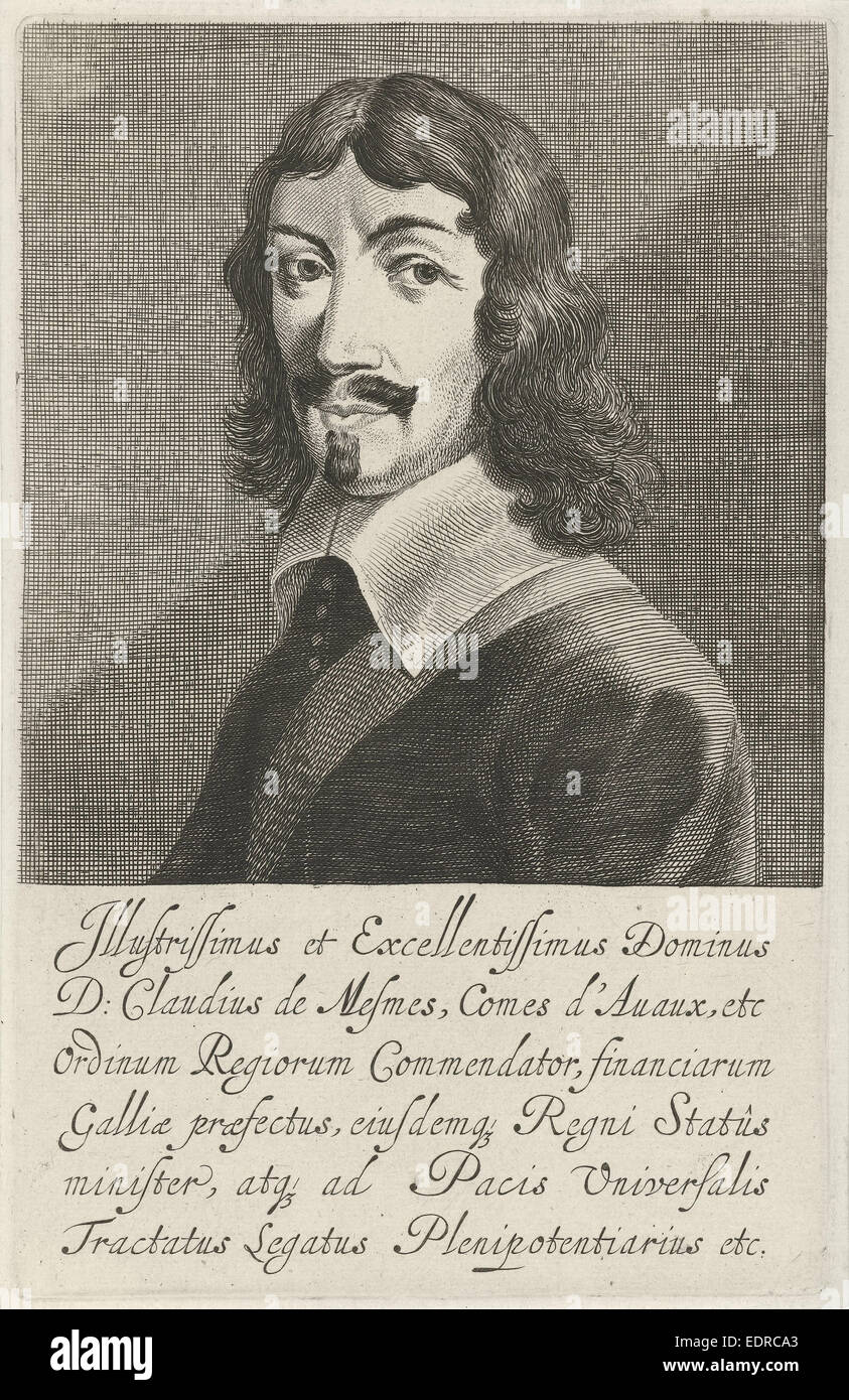 Porträt von Claudius Mesmes, Pieter Nolpe, 1644 Stockfoto