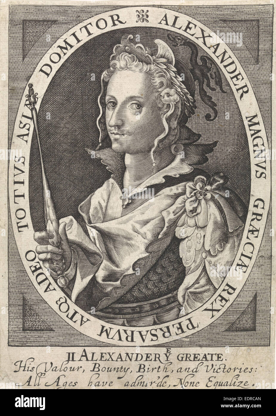 Alexander der große als einer der neun Helden, Willem van de Passe, 1621-1636 Stockfoto