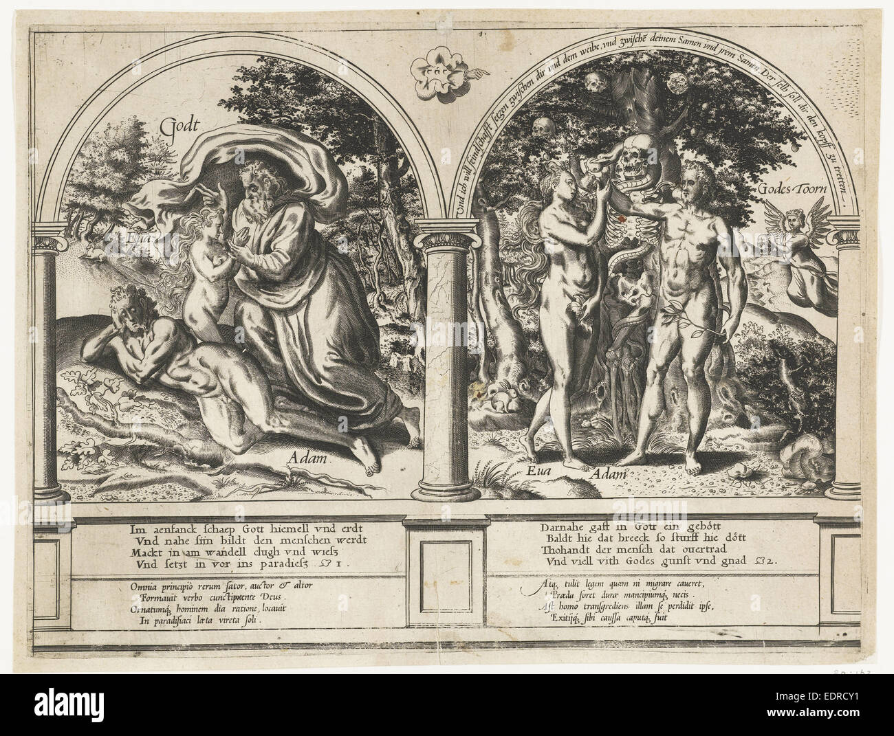 Erstellung von Eva und dem Sündenfall Frans Huys, Gerard P. Groenning, 1546-1562 Stockfoto