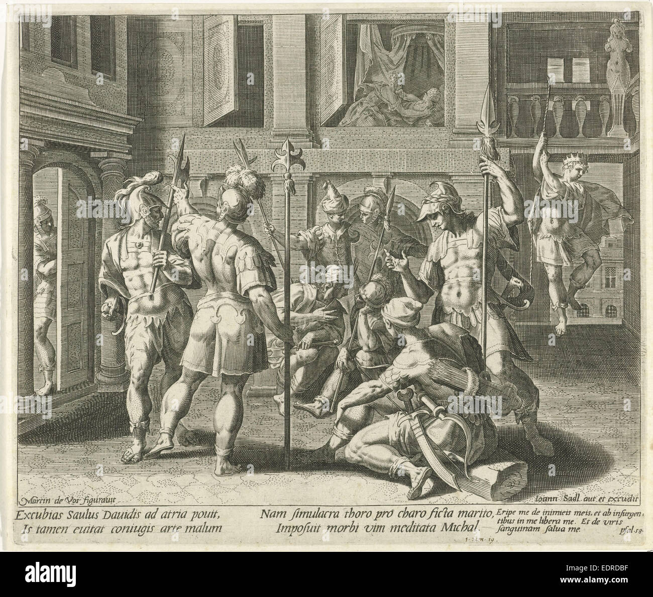 Michal David hilft zu entkommen, Aegidius Sadeler Johann Sadeler (I), Johann Sadeler (I) Stockfoto