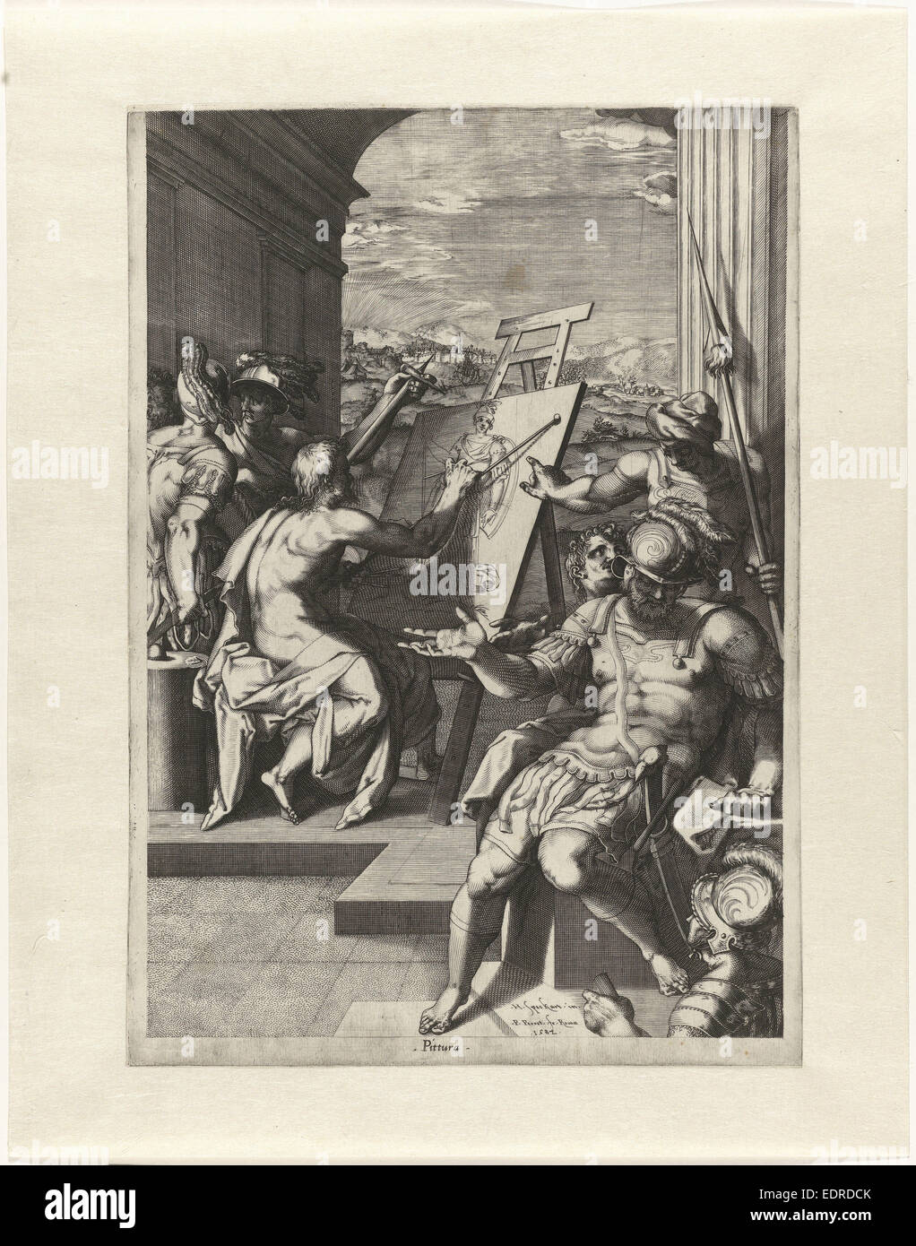 Allegorie der Malerei, Pieter Perret, 1582 Stockfoto