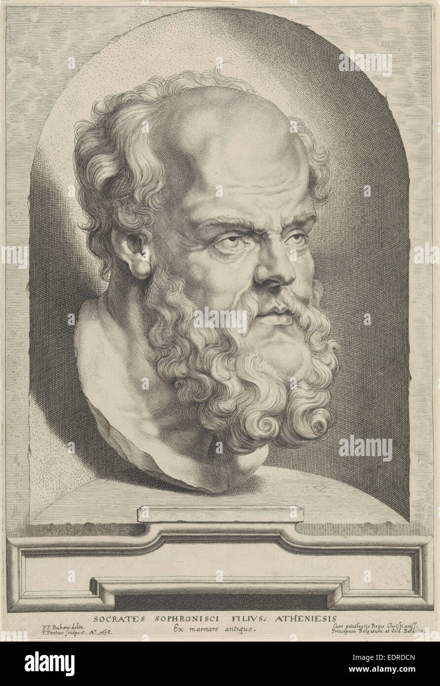 Antike Büste des Sokrates, Paulus Pontius, 1638 Stockfoto