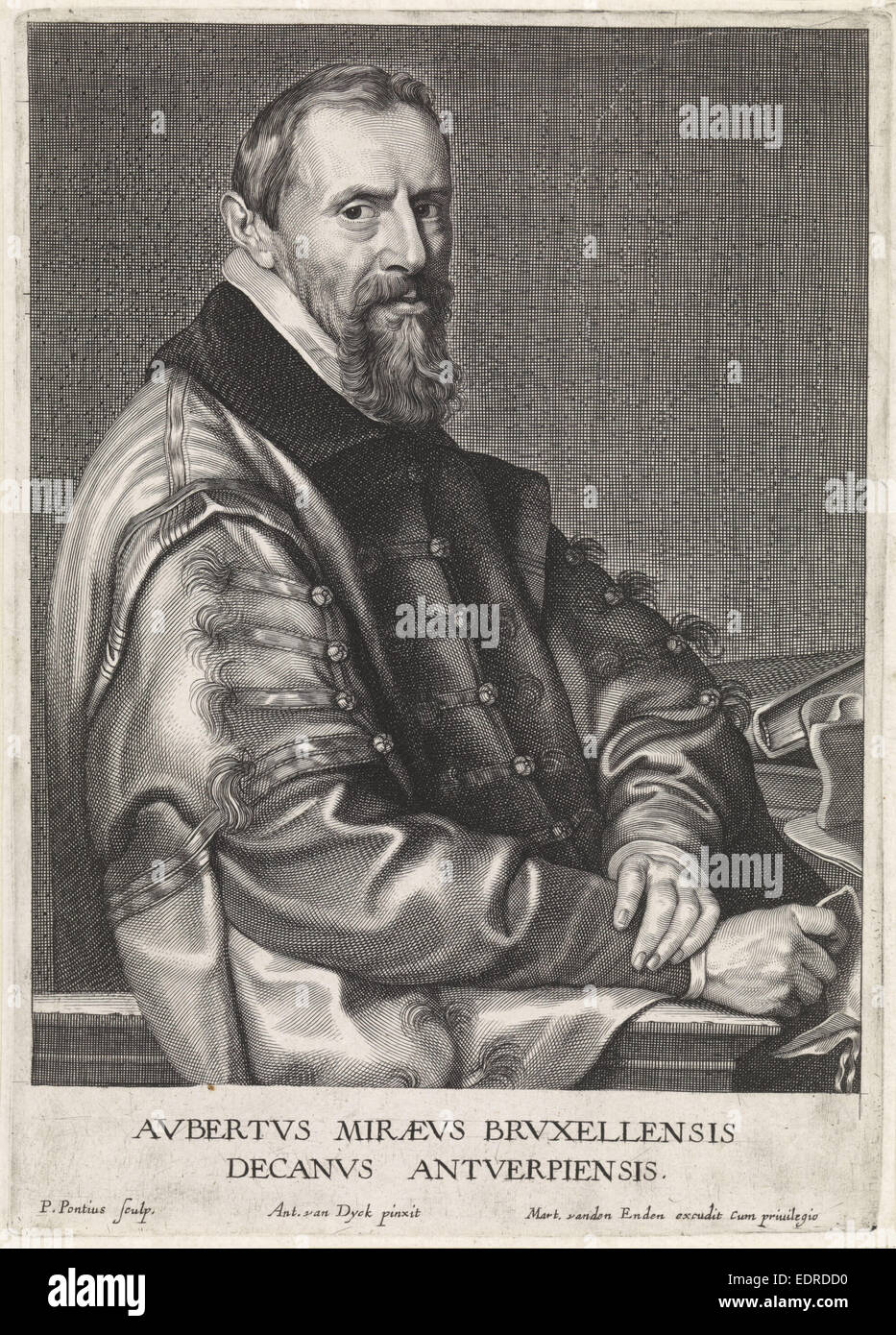 Porträt von Aubertus Miraeus, Paulus Pontius, Martinus van Den Enden Stockfoto